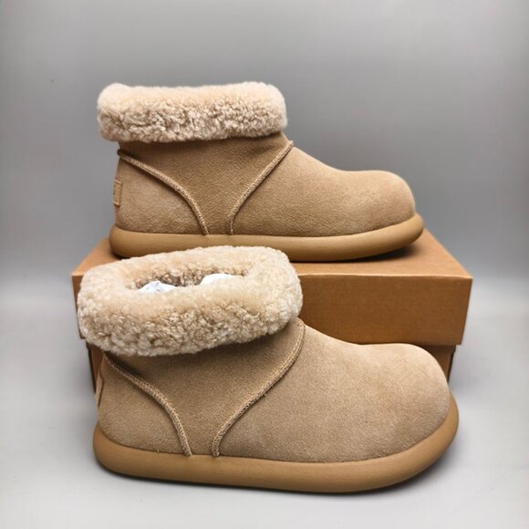 UGG Womens Sand-Colored Furry Boots - Picture 4 of 7